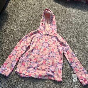Girls pink hooded fleece pullover